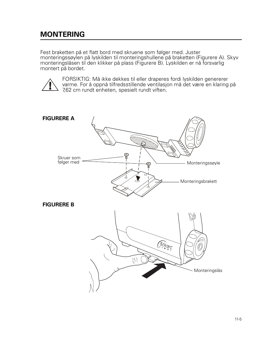 Montering | Welch Allyn 49506 Light Source - User Manual User Manual | Page 151 / 192