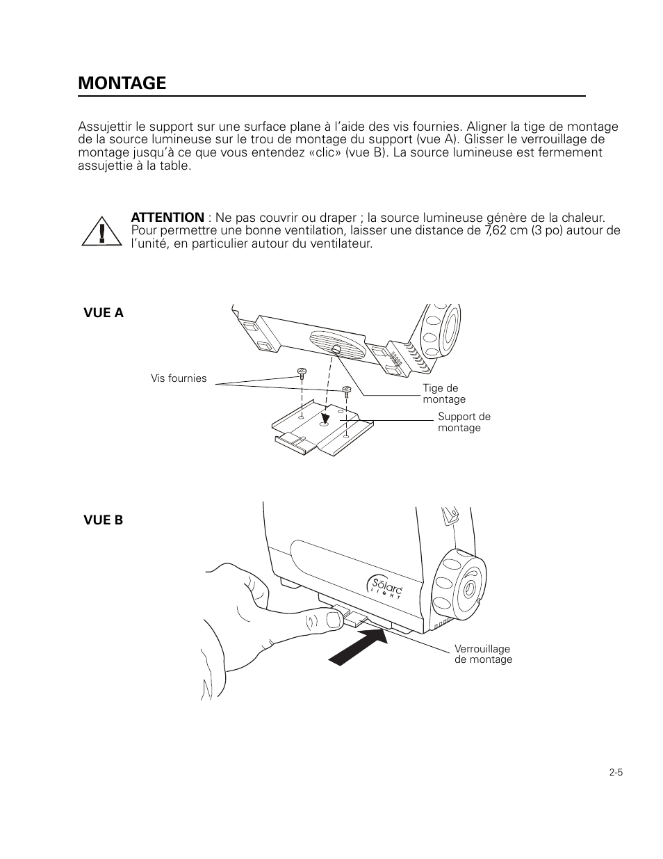 Montage | Welch Allyn 49506 Light Source - User Manual User Manual | Page 23 / 192