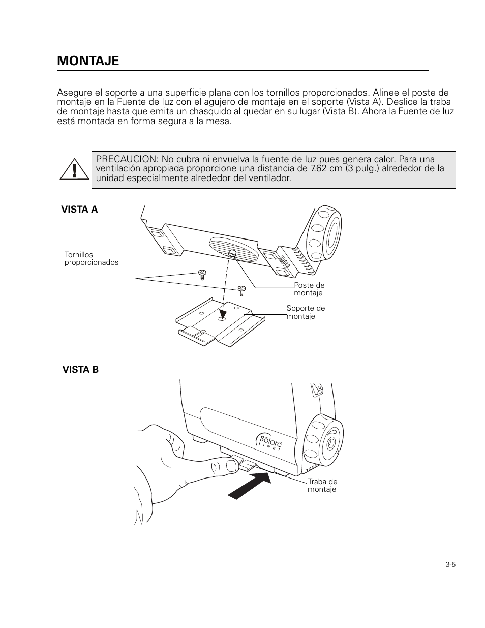 Montaje | Welch Allyn 49506 Light Source - User Manual User Manual | Page 37 / 192