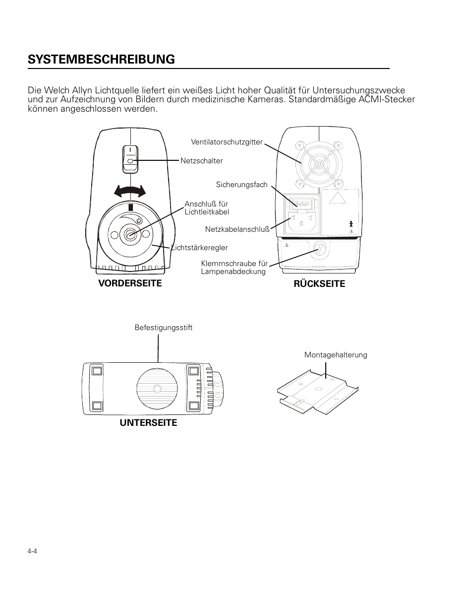Systembeschreibung | Welch Allyn 49506 Light Source - User Manual User Manual | Page 50 / 192