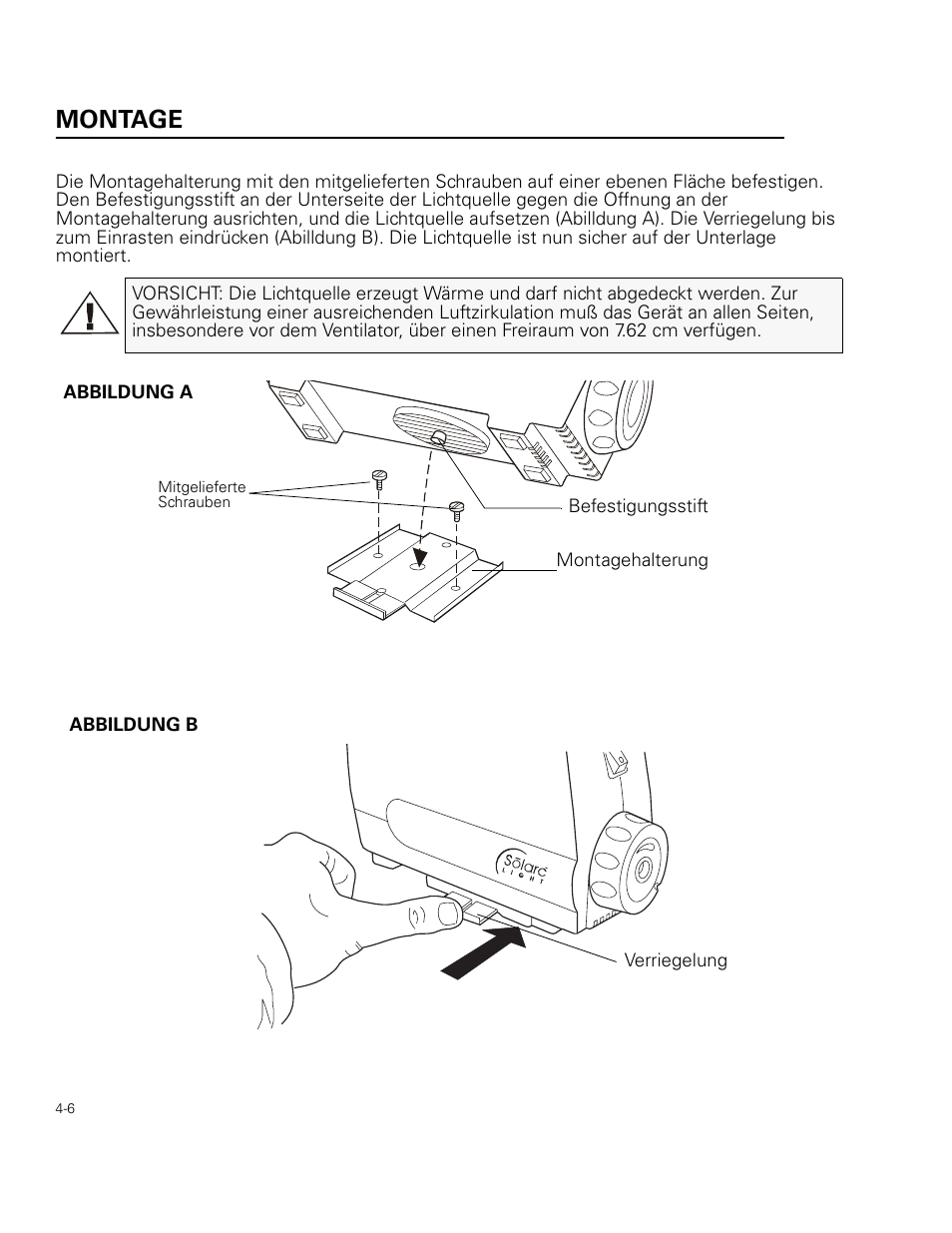 Montage | Welch Allyn 49506 Light Source - User Manual User Manual | Page 52 / 192