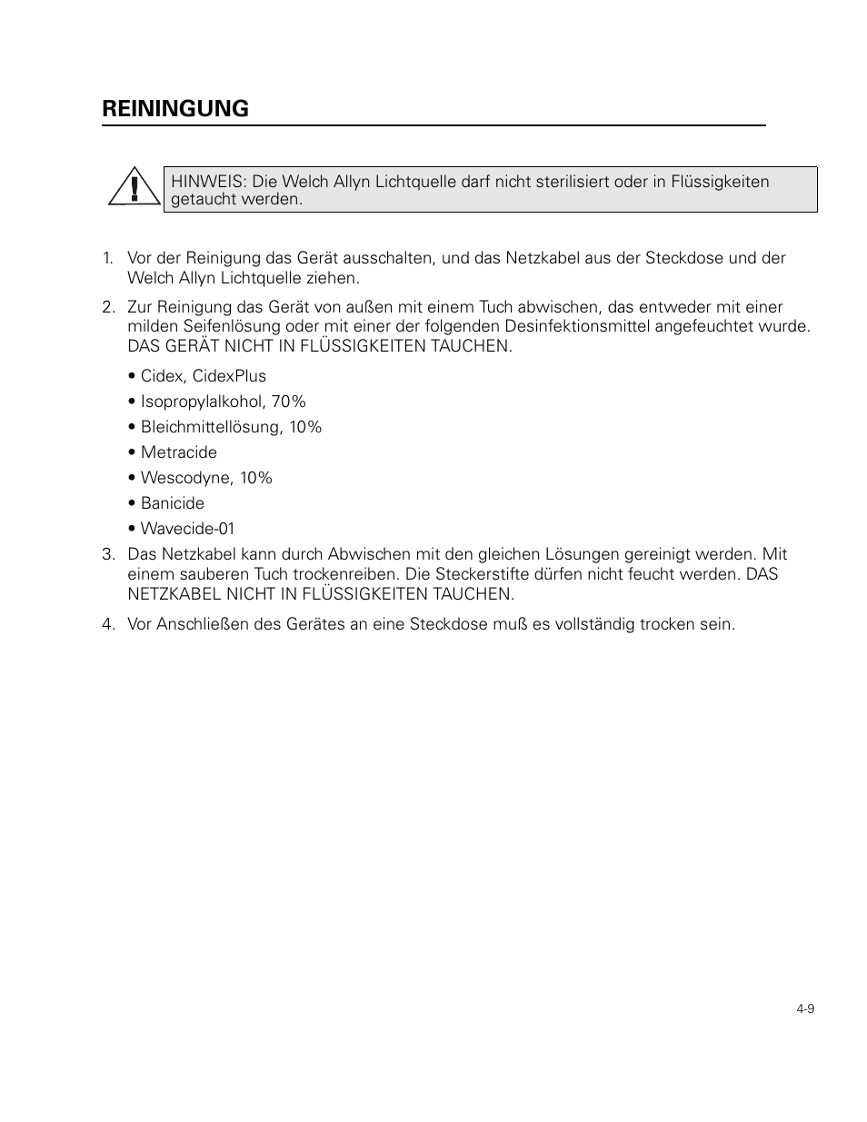 Reiningung | Welch Allyn 49506 Light Source - User Manual User Manual | Page 55 / 192