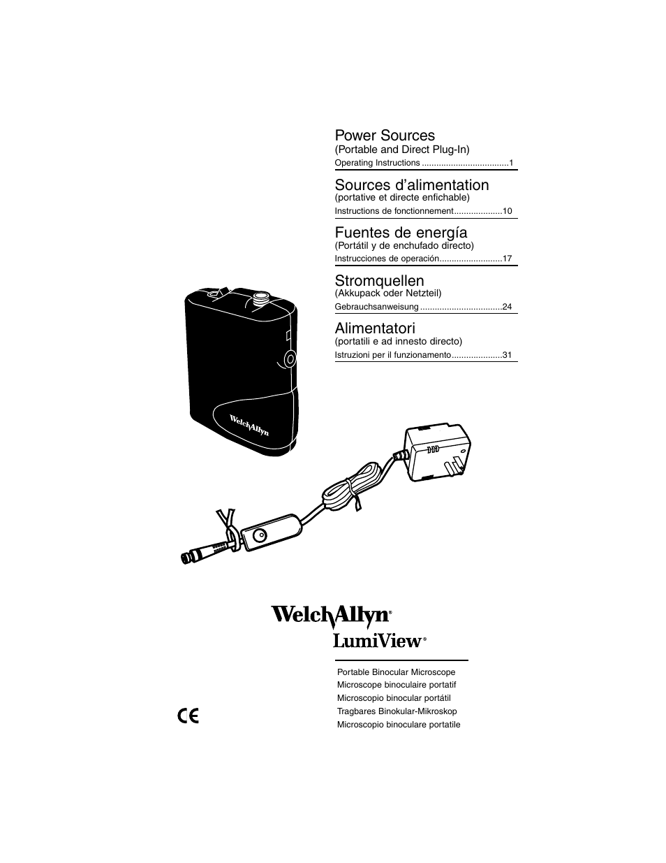 Welch Allyn Lumiview Power Sources(Portable and Direct Lug-In) - User Manual User Manual | 40 pages