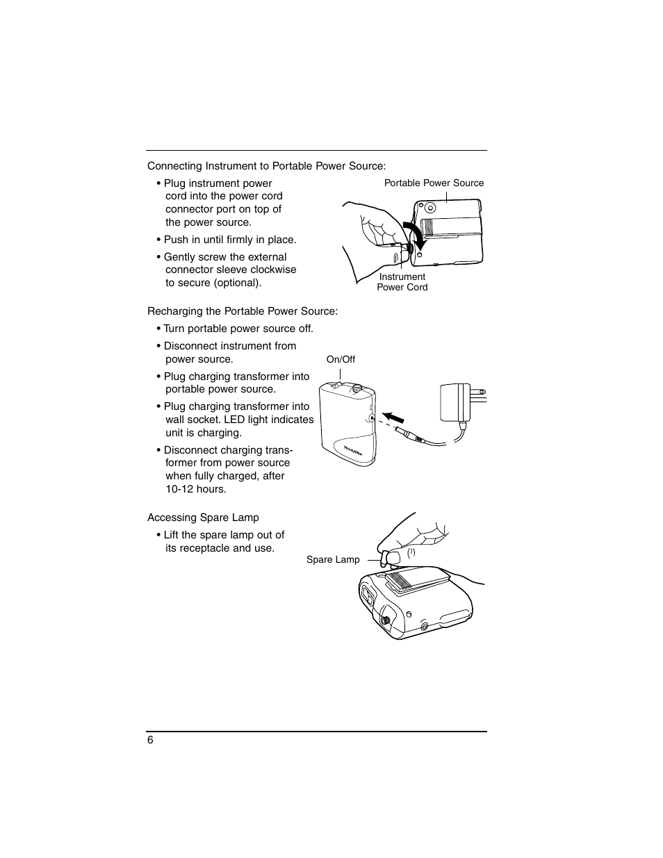 Welch Allyn Lumiview Power Sources(Portable and Direct Lug-In) - User Manual User Manual | Page 8 / 40