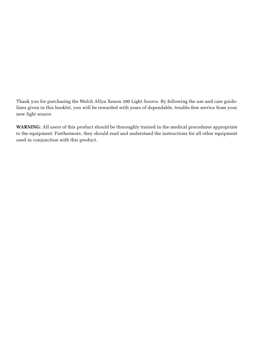 Welch Allyn XENON 300 LIGHT SOURCE - User Manual User Manual | Page 2 / 22