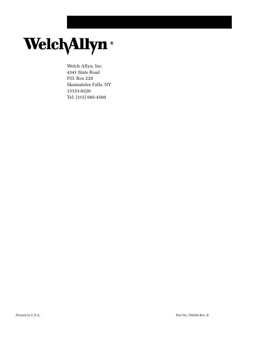 Welch Allyn XENON 300 LIGHT SOURCE - User Manual User Manual | Page 22 / 22
