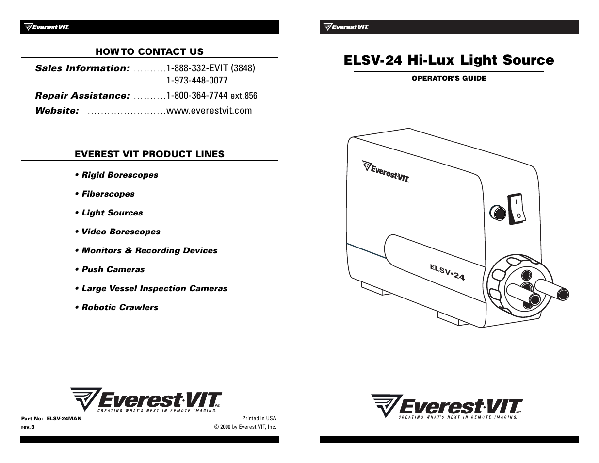 Welch Allyn ELSV-24 Hi-Lux Light Source - User Manual User Manual | 8 pages