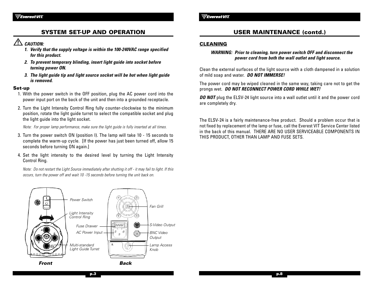 Welch Allyn ELSV-24 Hi-Lux Light Source - User Manual User Manual | Page 6 / 8