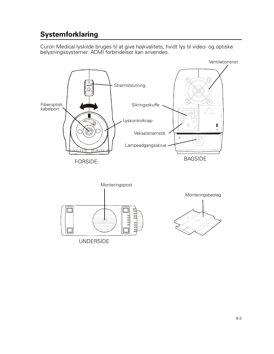 Systemforklaring | Welch Allyn Curon Medical Light Source - User Manual User Manual | Page 113 / 182