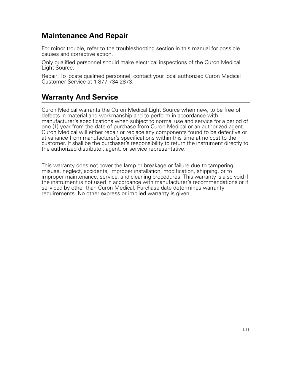 Maintenance and repair, Warranty and service | Welch Allyn Curon Medical Light Source - User Manual User Manual | Page 15 / 182