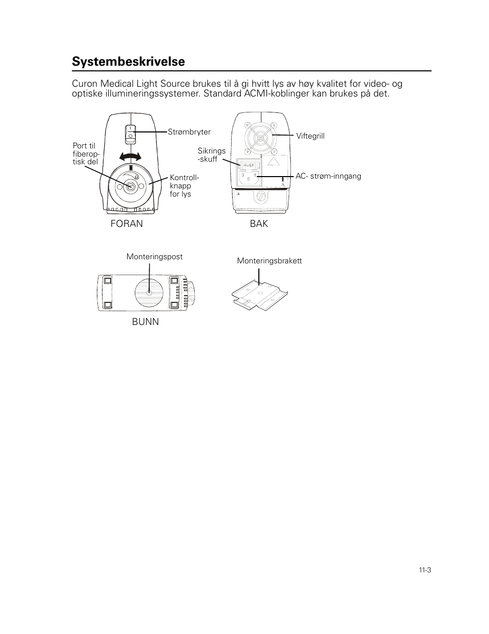 Systembeskrivelse | Welch Allyn Curon Medical Light Source - User Manual User Manual | Page 157 / 182