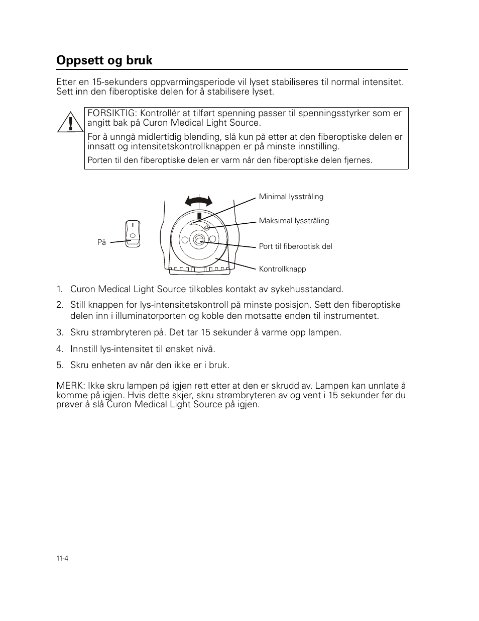 Oppsett og bruk | Welch Allyn Curon Medical Light Source - User Manual User Manual | Page 158 / 182