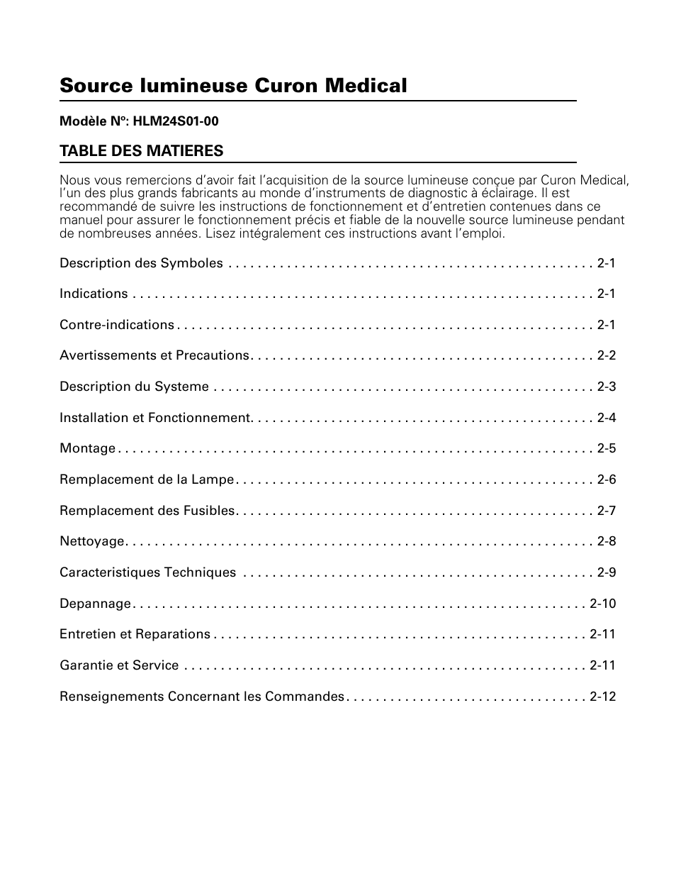Français, Source lumineuse curon medical | Welch Allyn Curon Medical Light Source - User Manual User Manual | Page 17 / 182