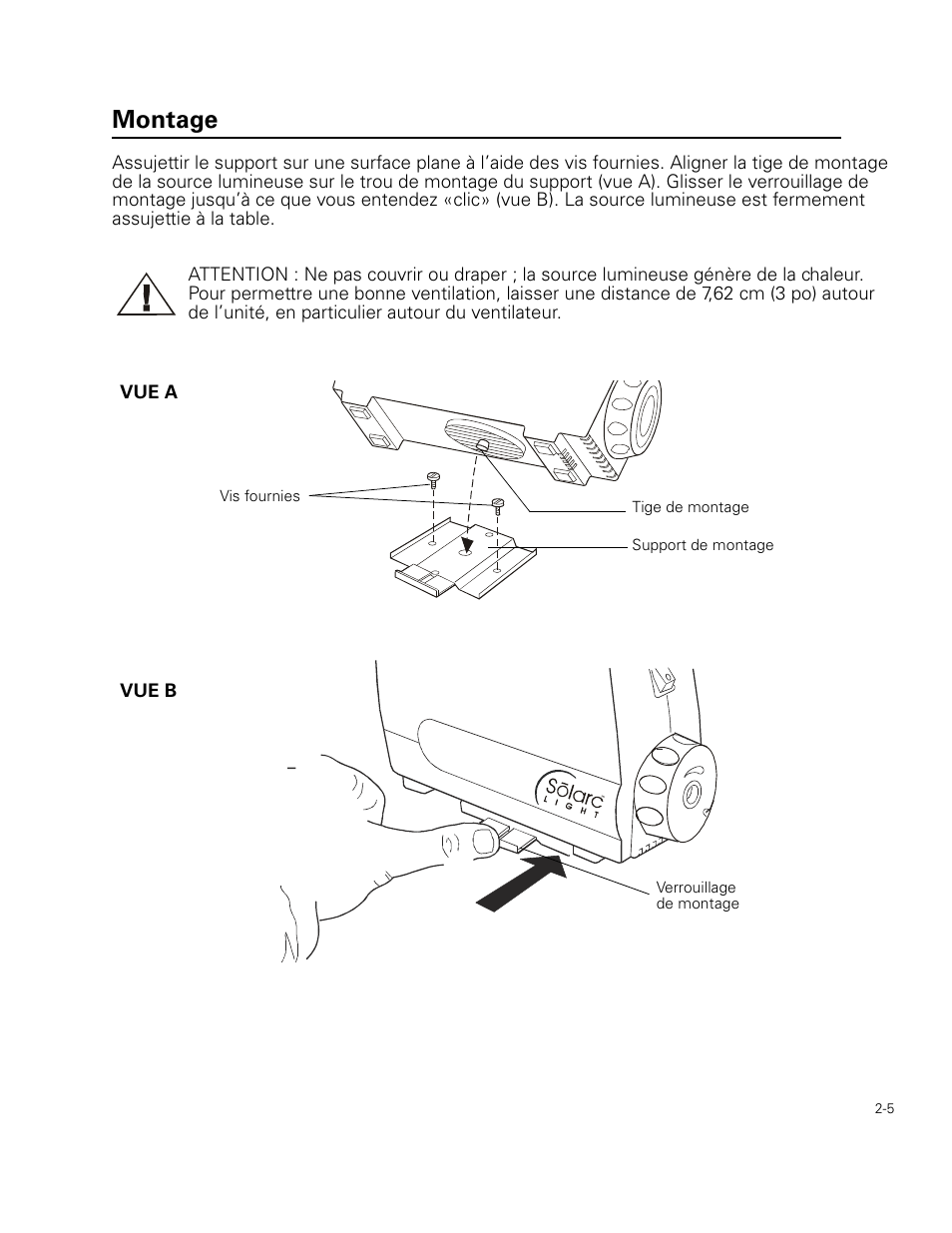 Montage | Welch Allyn Curon Medical Light Source - User Manual User Manual | Page 23 / 182