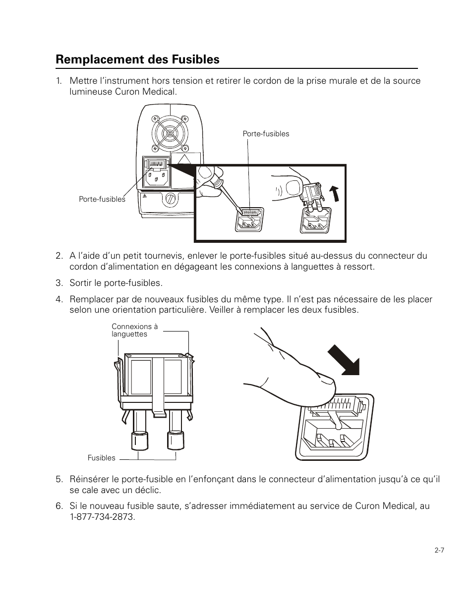 Remplacement des fusibles | Welch Allyn Curon Medical Light Source - User Manual User Manual | Page 25 / 182