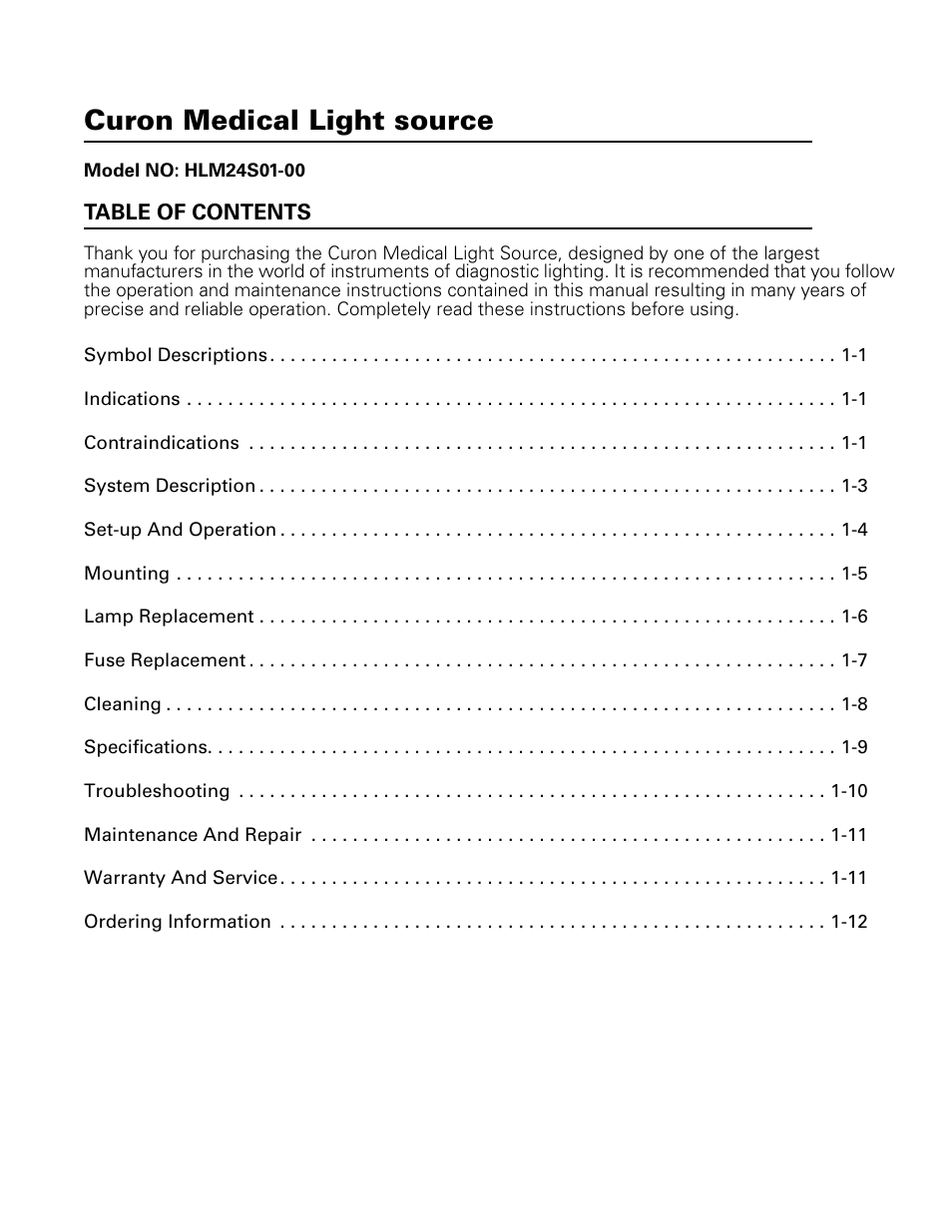 English, Curon medical light source | Welch Allyn Curon Medical Light Source - User Manual User Manual | Page 3 / 182