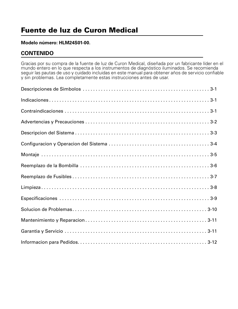 Español, Fuente de luz de curon medical | Welch Allyn Curon Medical Light Source - User Manual User Manual | Page 31 / 182