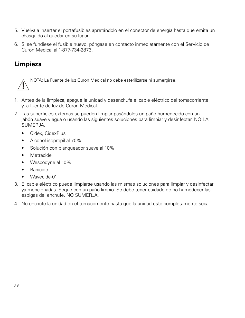 Limpieza | Welch Allyn Curon Medical Light Source - User Manual User Manual | Page 40 / 182