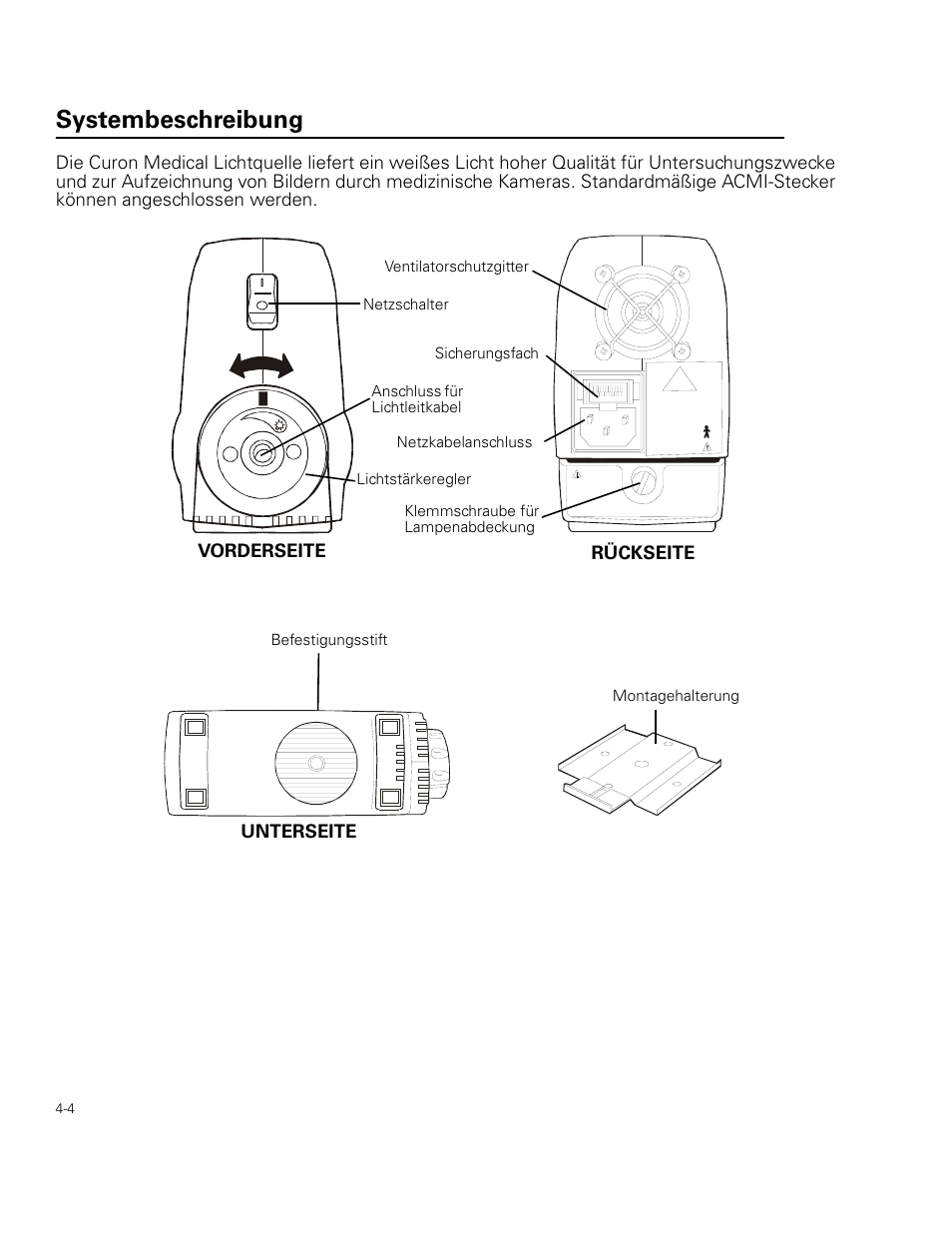 Systembeschreibung | Welch Allyn Curon Medical Light Source - User Manual User Manual | Page 50 / 182