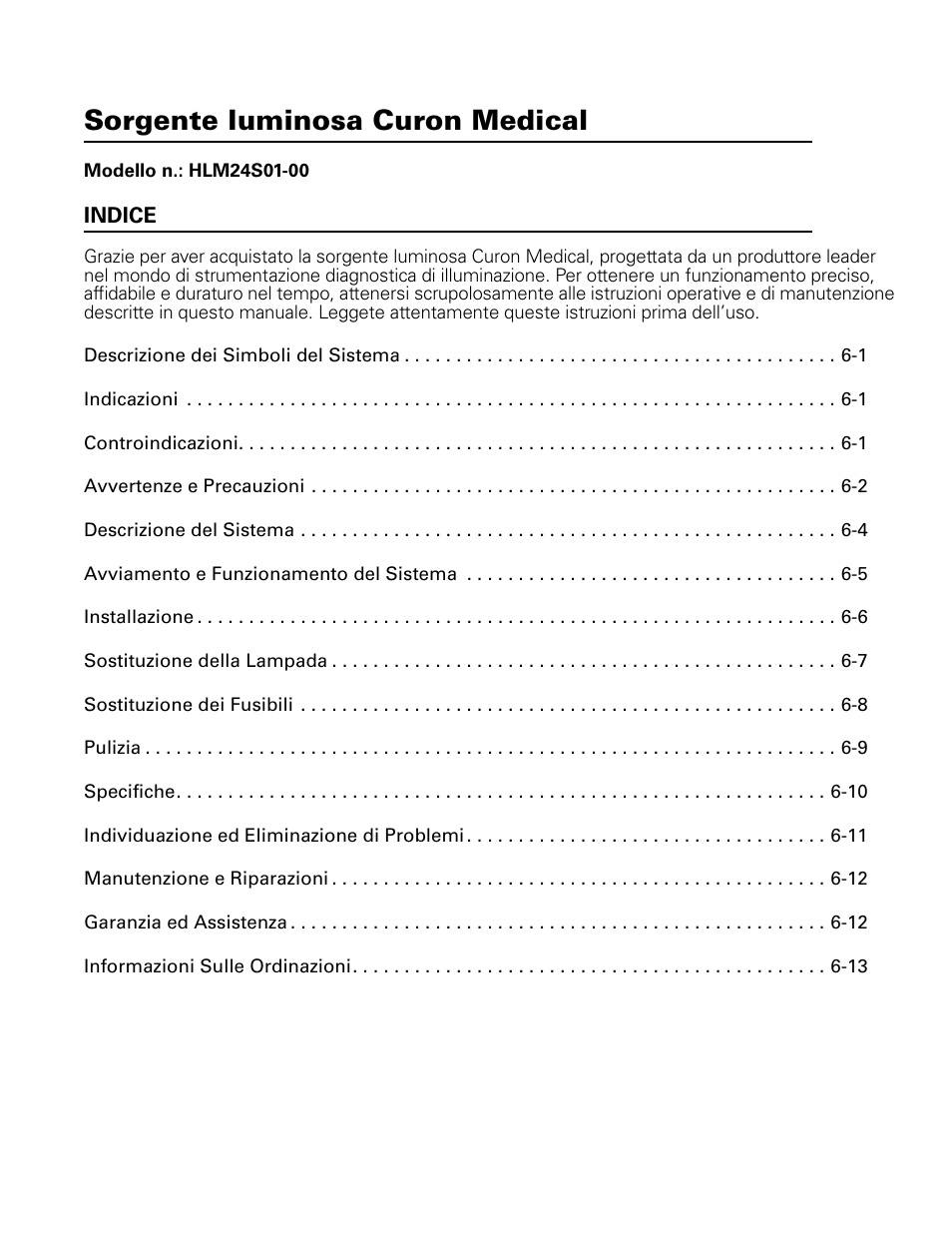 Italiano, Sorgente luminosa curon medical | Welch Allyn Curon Medical Light Source - User Manual User Manual | Page 77 / 182