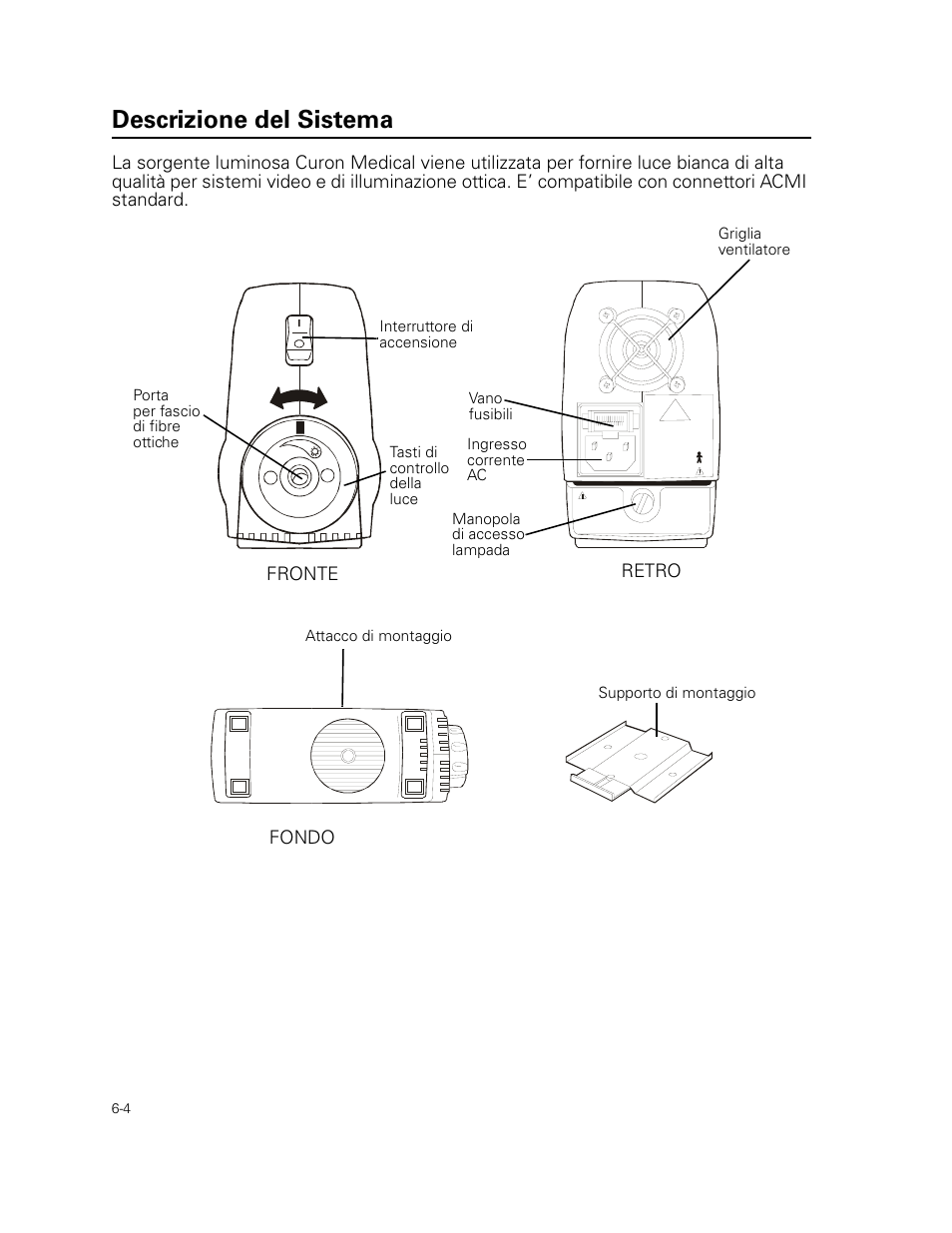Descrizione del sistema | Welch Allyn Curon Medical Light Source - User Manual User Manual | Page 82 / 182