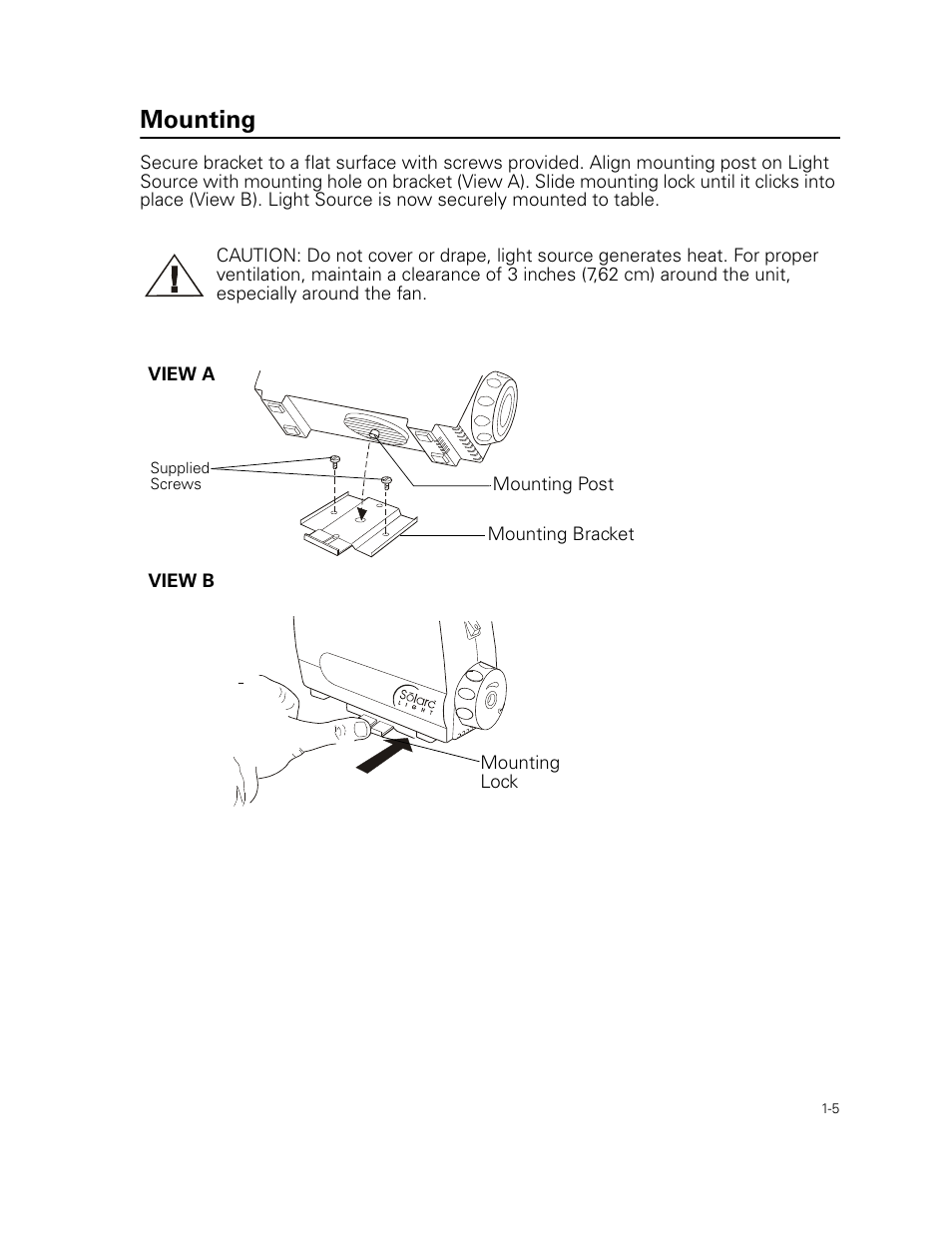 Mounting | Welch Allyn Curon Medical Light Source - User Manual User Manual | Page 9 / 182