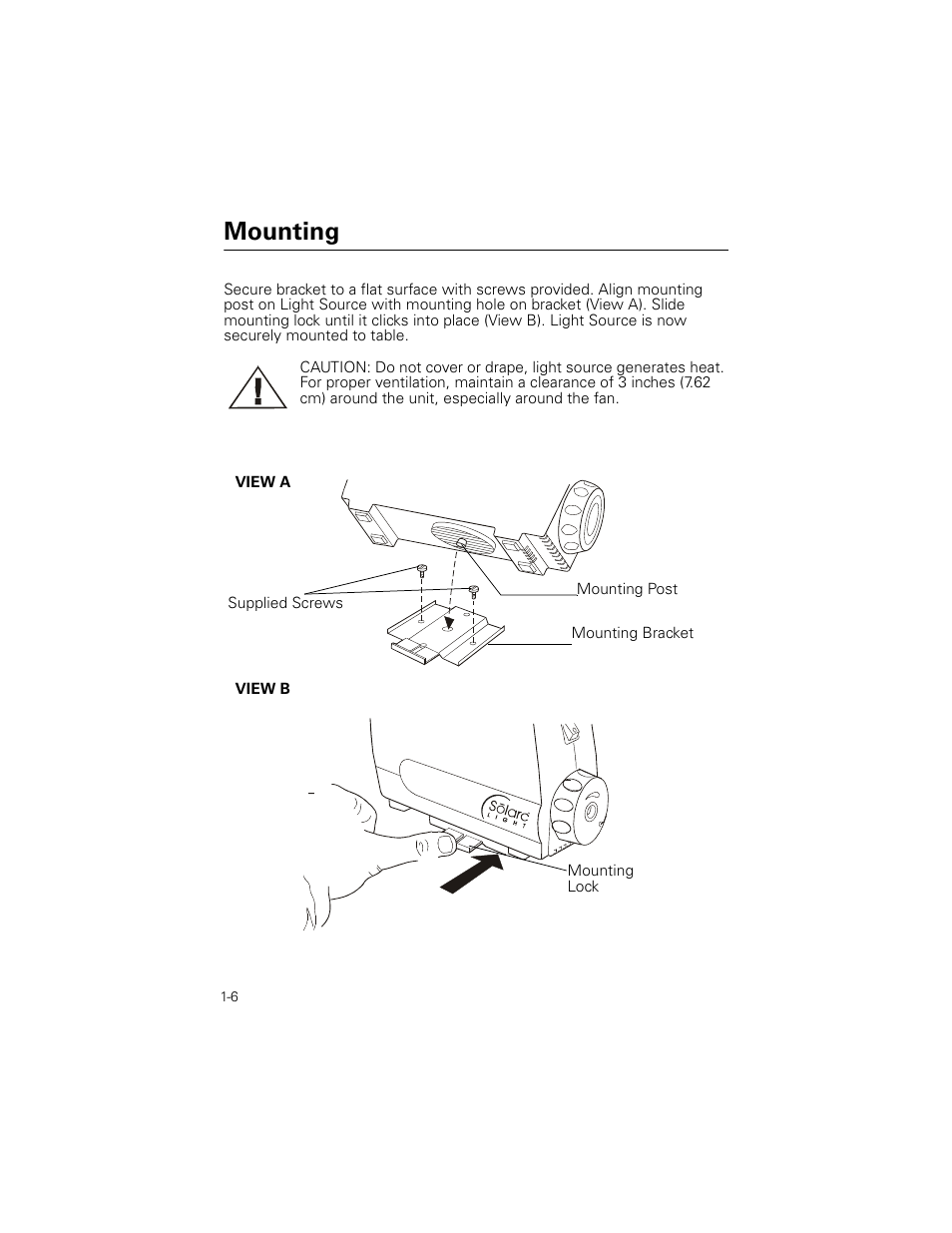 Mounting | Welch Allyn Stryker Light Source For Q2002-00, Q2002-02, Q2002-04, Q2002-06 - User Manual User Manual | Page 10 / 160