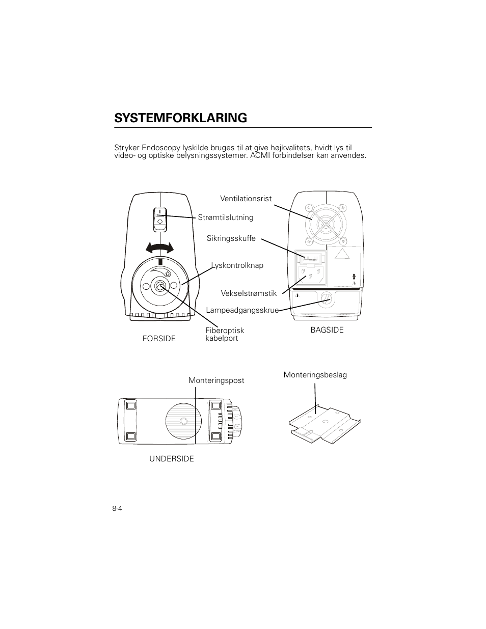 Systemforklaring | Welch Allyn Stryker Light Source For Q2002-00, Q2002-02, Q2002-04, Q2002-06 - User Manual User Manual | Page 132 / 160