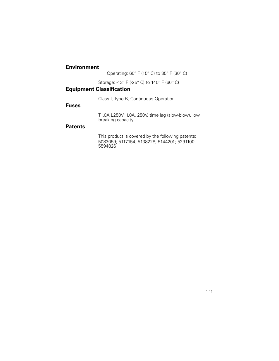 Environment, Equipment classification, Fuses | Patents | Welch Allyn Stryker Light Source For Q2002-00, Q2002-02, Q2002-04, Q2002-06 - User Manual User Manual | Page 15 / 160