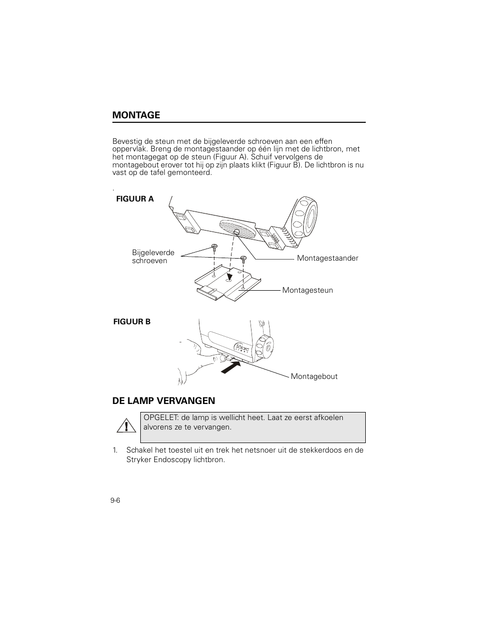 Montage | Welch Allyn Stryker Light Source For Q2002-00, Q2002-02, Q2002-04, Q2002-06 - User Manual User Manual | Page 150 / 160
