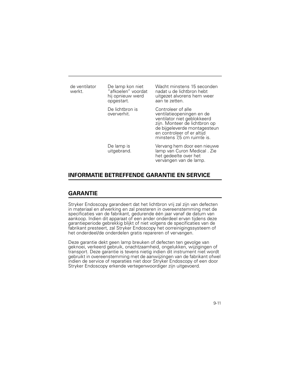 Informatie betreffende garantie en service, Garantie | Welch Allyn Stryker Light Source For Q2002-00, Q2002-02, Q2002-04, Q2002-06 - User Manual User Manual | Page 155 / 160