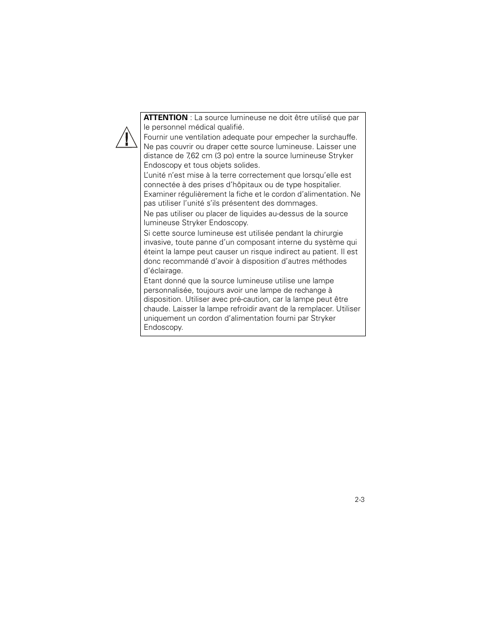 Welch Allyn Stryker Light Source For Q2002-00, Q2002-02, Q2002-04, Q2002-06 - User Manual User Manual | Page 25 / 160