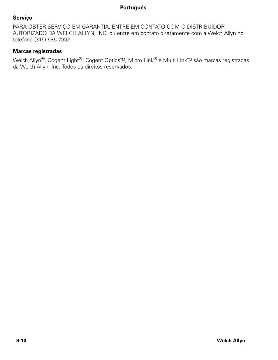 Welch Allyn CL300 Surgical IlluminatorCL - User Manual User Manual | Page 110 / 126