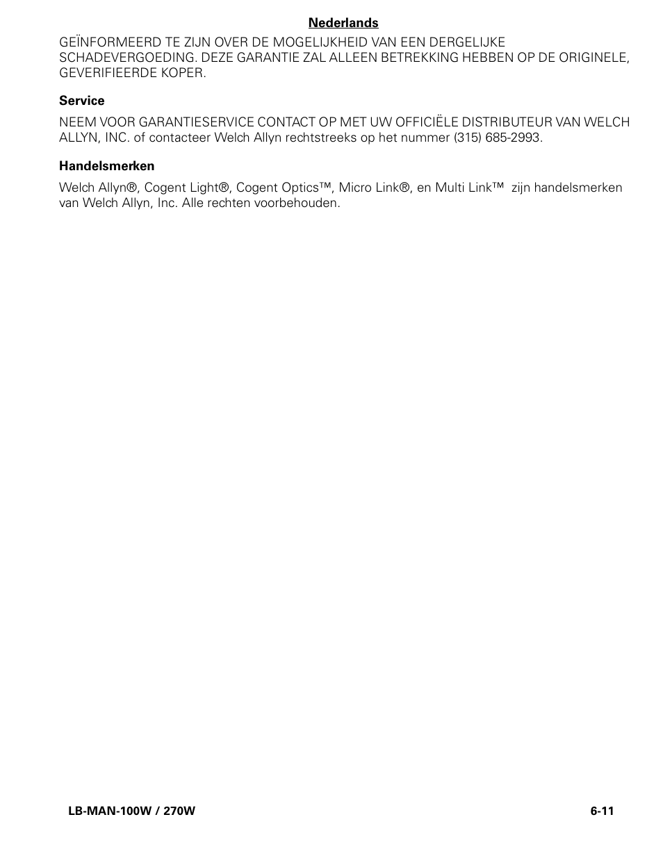 Welch Allyn CL300 Surgical IlluminatorCL - User Manual User Manual | Page 76 / 126