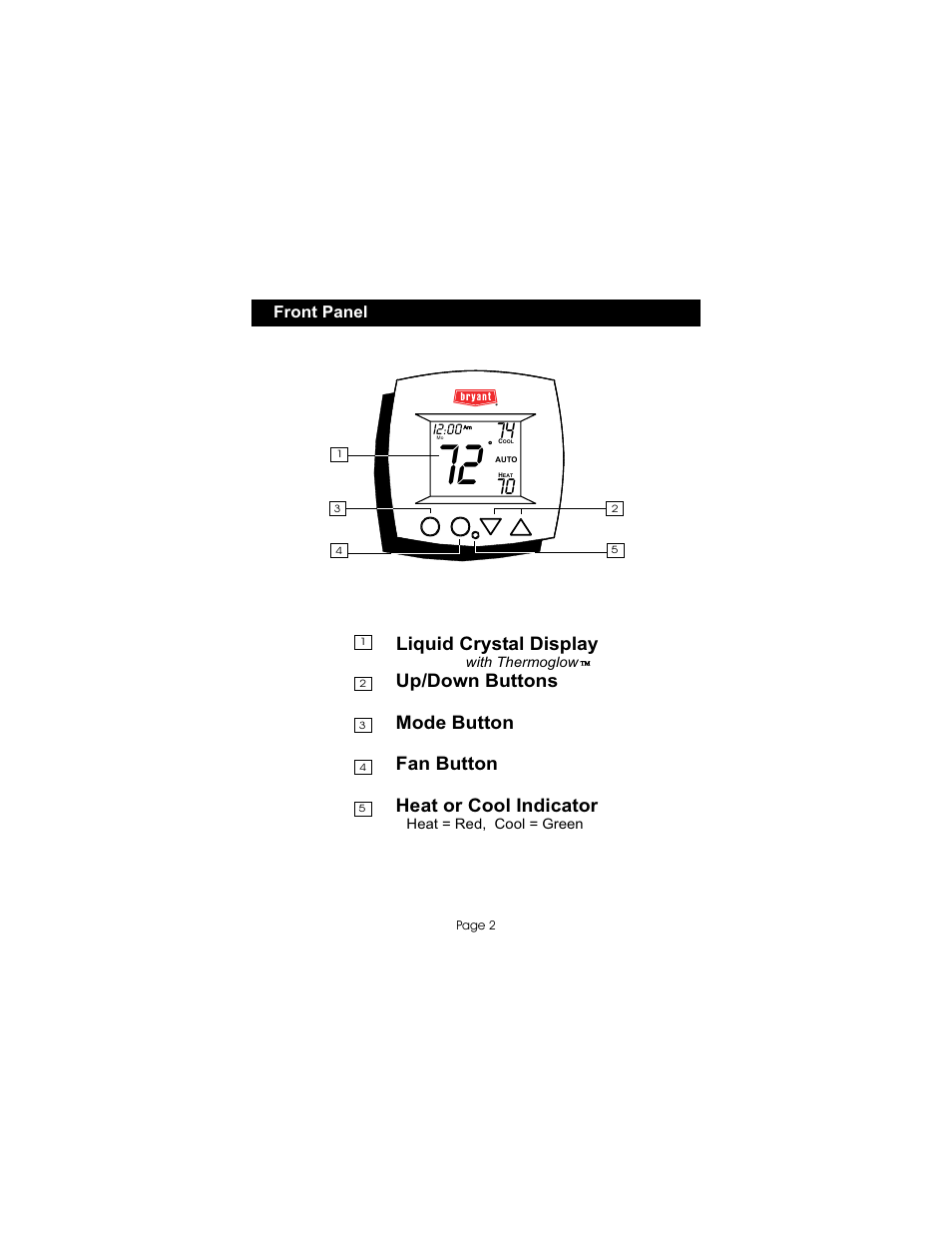 Liquid crystal display | Bryant TSTATBBPB501 User Manual | Page 3 / 22