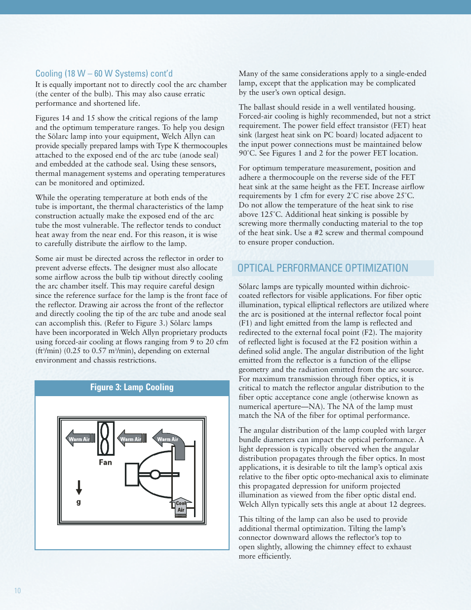 Optical performance optimization | Welch Allyn Solarc Light - User Manual User Manual | Page 10 / 17