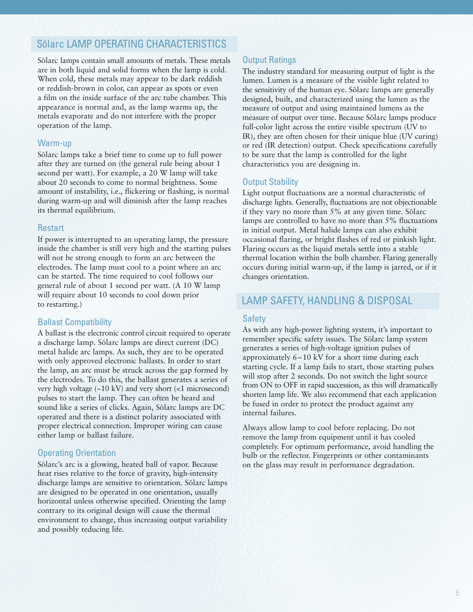 Welch Allyn Solarc Light - User Manual User Manual | Page 5 / 17