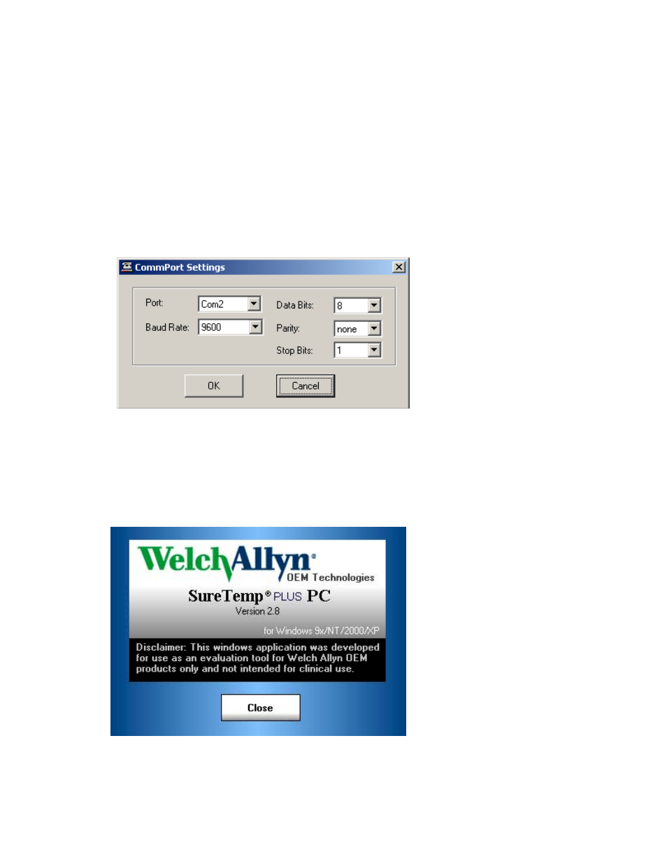 Miscellaneous functions, Communications port setup, About screen | Welch Allyn SureTemp PlusModule - User Manual User Manual | Page 82 / 85