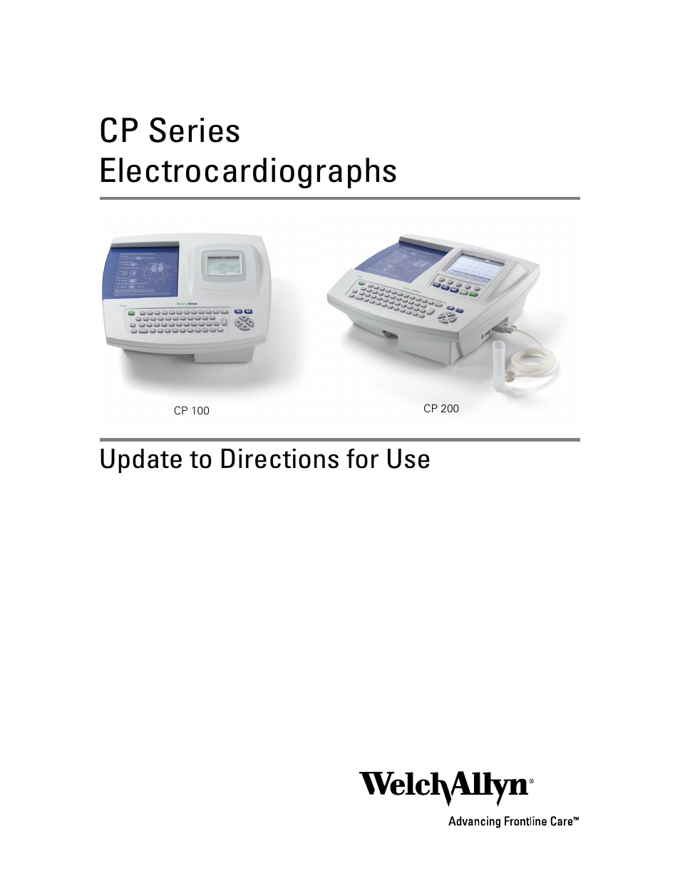 Welch Allyn CP Series Electrocardiographs - User Manual User Manual | 40 pages