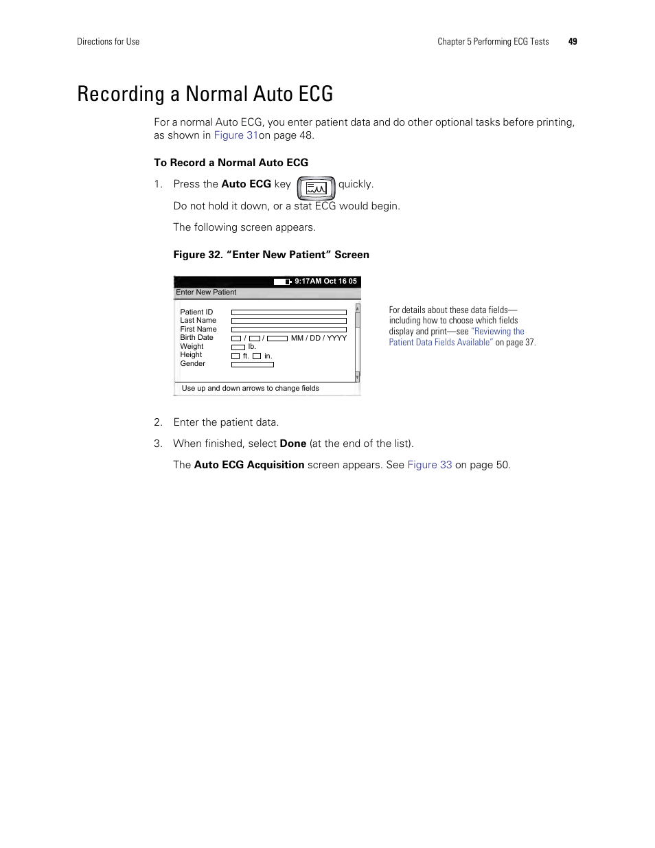 Recording a normal auto ecg | Welch Allyn CP Series Electrocardiographs - User Manual User Manual | Page 23 / 40