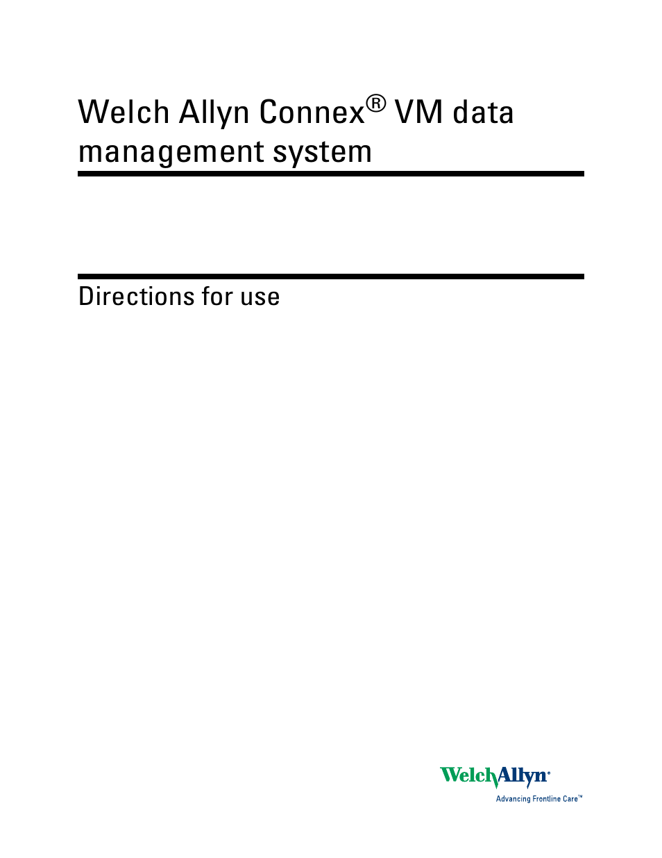 Welch Allyn Connex VM data management system - User Manual User Manual | 36 pages
