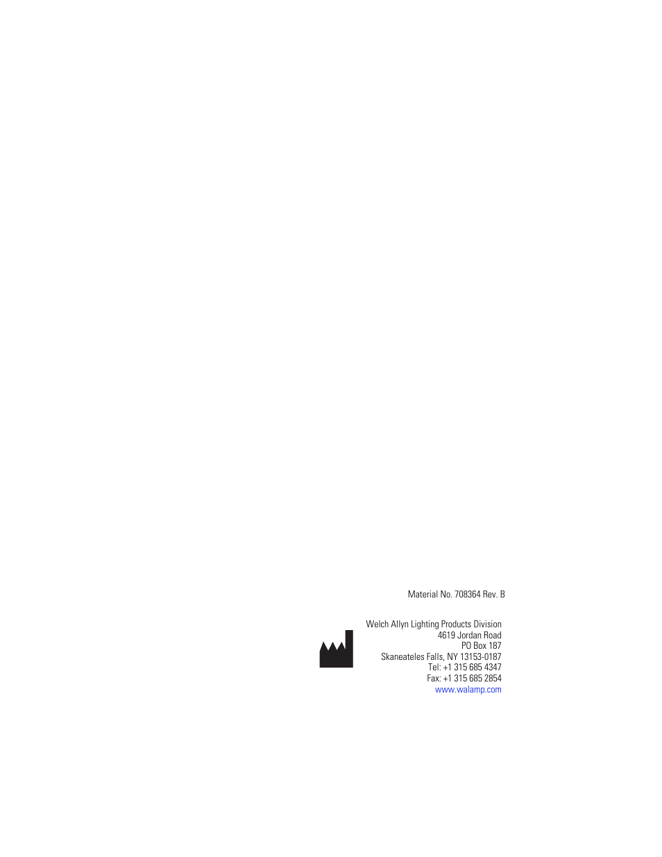 Welch Allyn LB-24 Solarc Light Source - User Manual User Manual | Page 16 / 16
