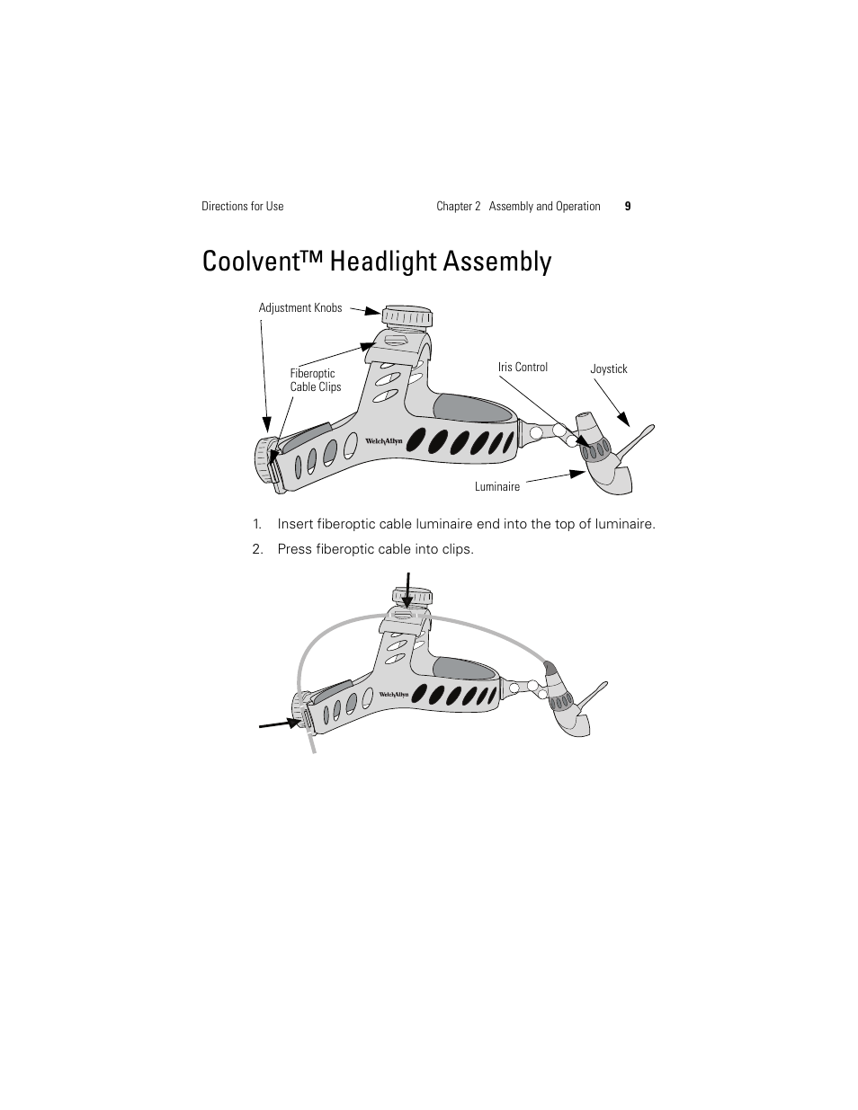 Coolvent™ headlight assembly | Welch Allyn Proxenon Headlight And Fiber Optic Cable - User Manual User Manual | Page 13 / 28