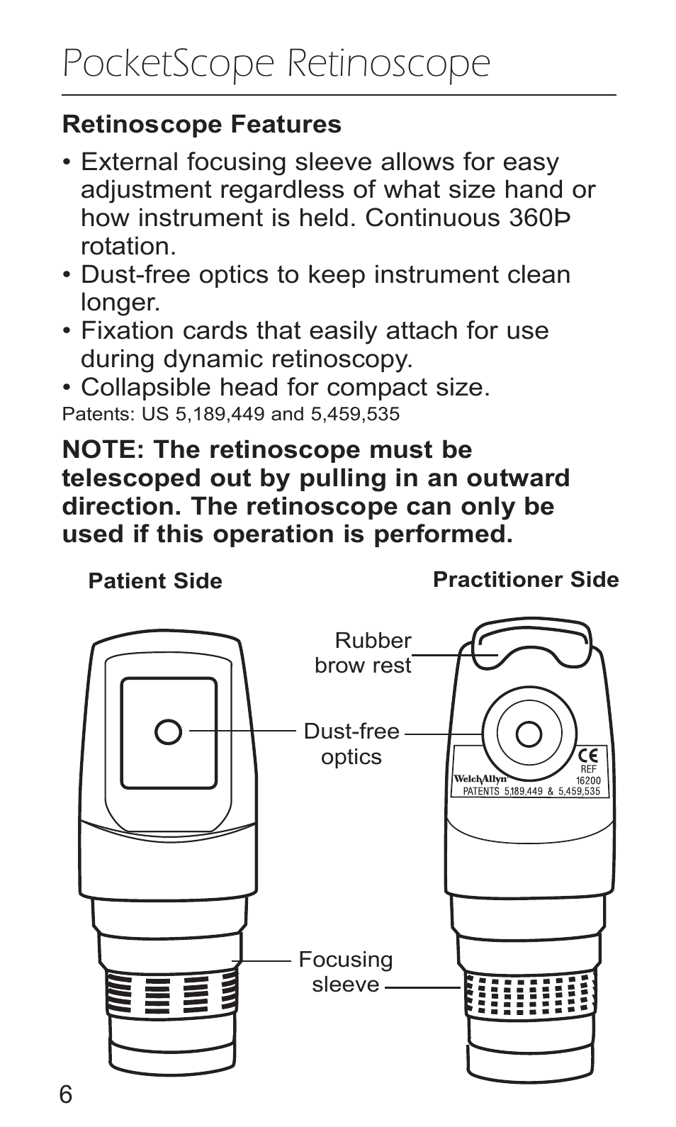 Pocketscope retinoscope | Welch Allyn PocketScopes - User Manual User Manual | Page 8 / 20