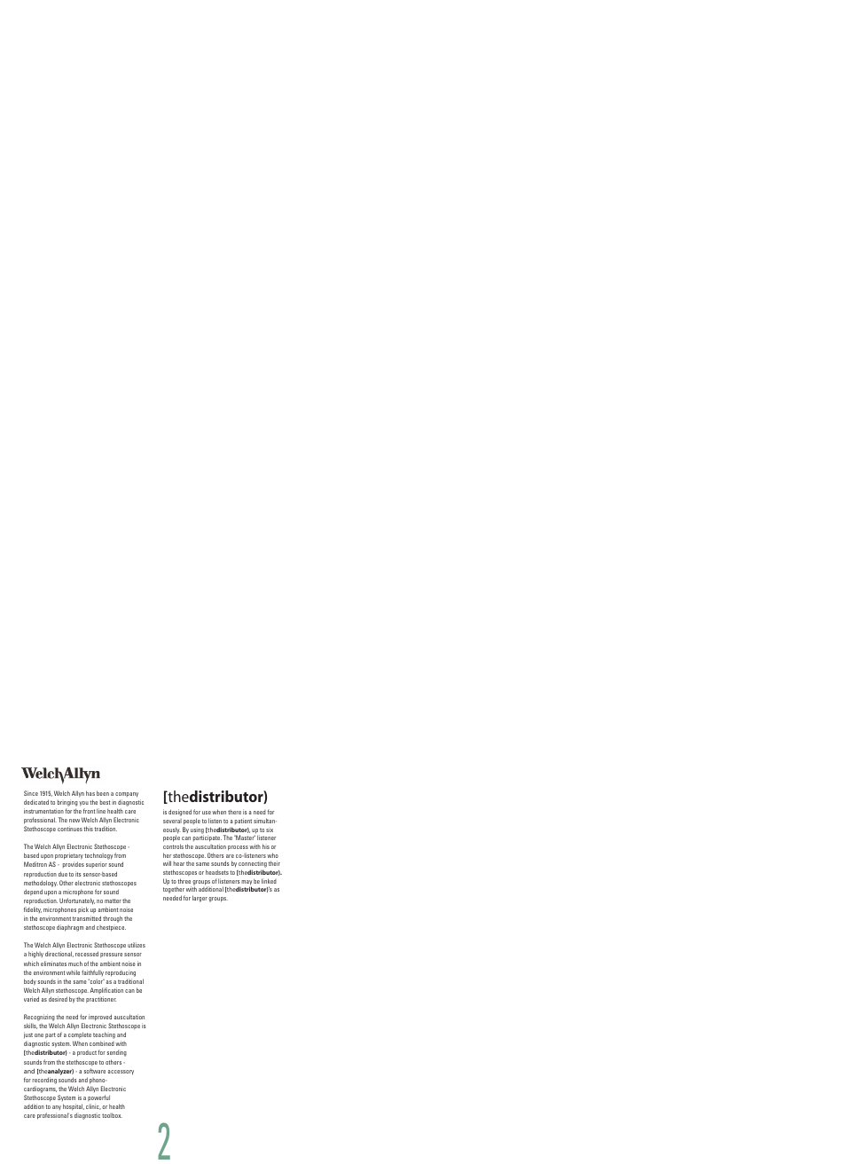 Features | Welch Allyn Master Elite Plus Distributor - User Manual User Manual | Page 3 / 18