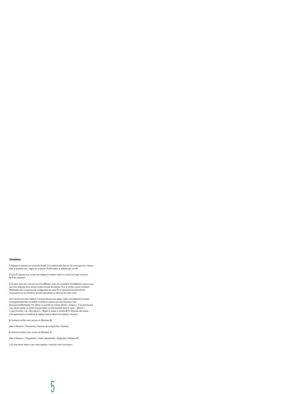 Dépannage | Welch Allyn Master Elite Plus Analyzer - User Manual User Manual | Page 5 / 12