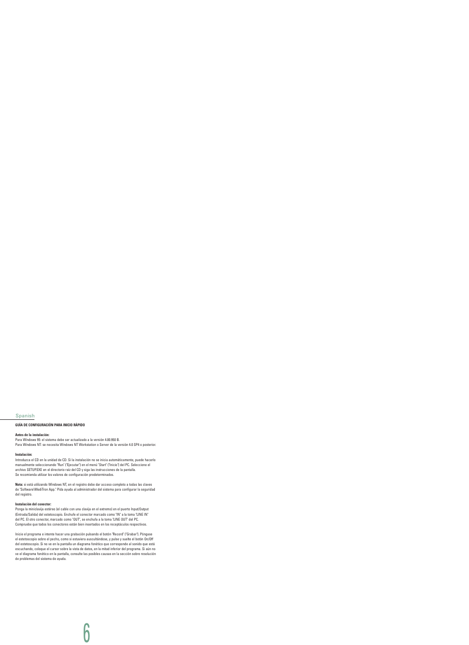 Spanish, Guía de configuración para inicio rápido | Welch Allyn Master Elite Plus Analyzer - User Manual User Manual | Page 6 / 12