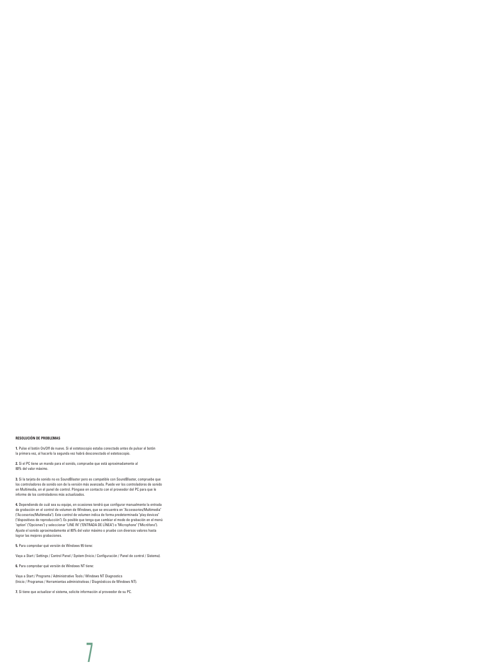 Resolución de problemas | Welch Allyn Master Elite Plus Analyzer - User Manual User Manual | Page 7 / 12
