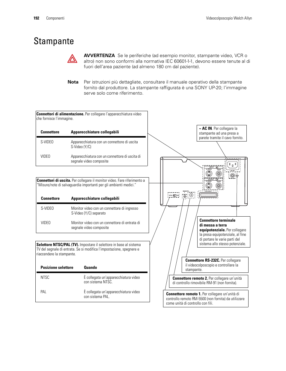 Stampante | Welch Allyn Video Colposcope - User Manual User Manual | Page 194 / 400