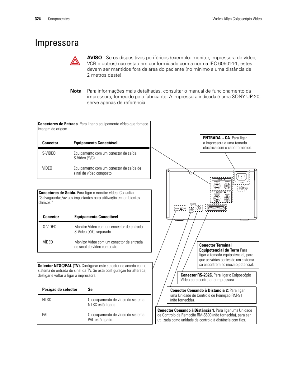 Impressora | Welch Allyn Video Colposcope - User Manual User Manual | Page 326 / 400